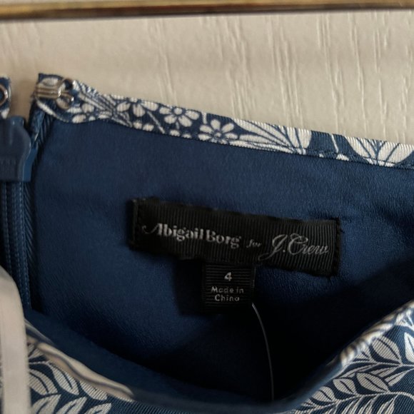 Abigail Borg x J.Crew Silk Skirt - Blue and White Print - Sz. 4 NWT - Picture 5 of 8